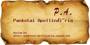 Pankotai Apollinária névjegykártya